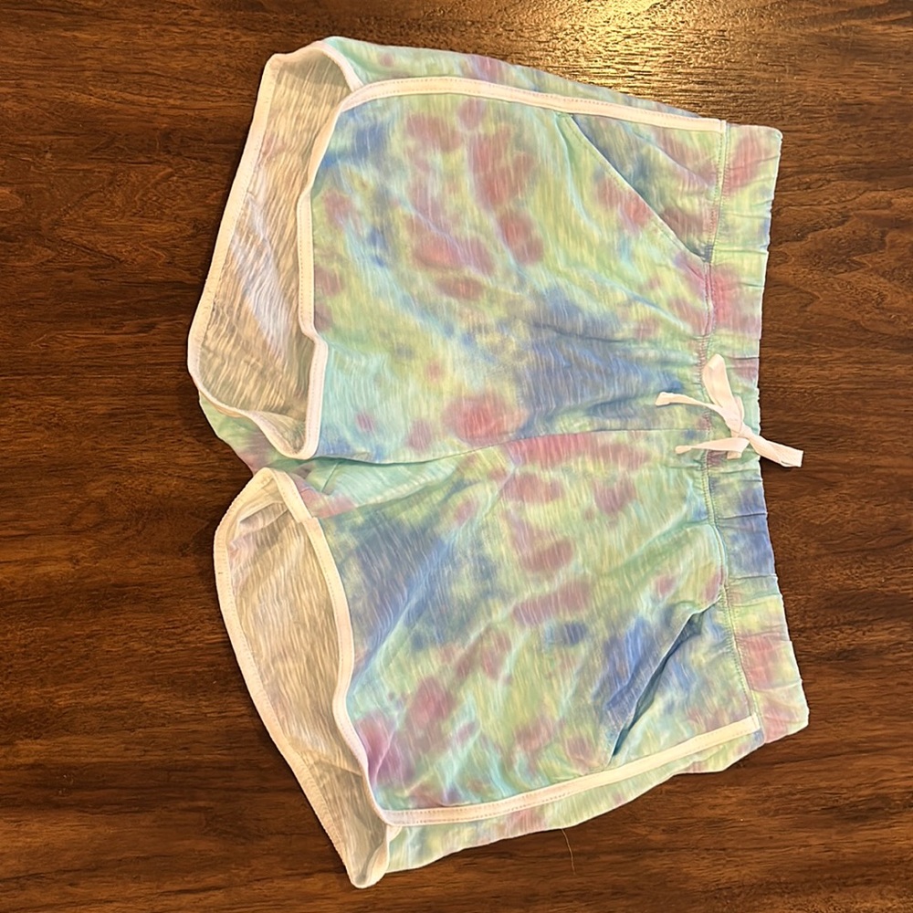 Justice girl, shorts. Multi color, tie-dye, size 20+